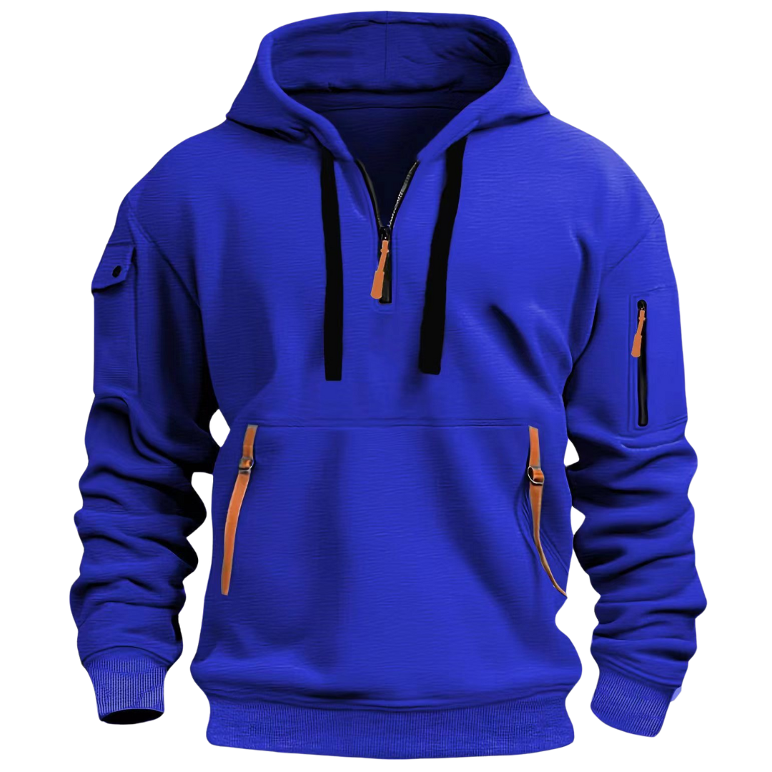 Herren Kapuzenhoodie mit Reißverschlusstaschen