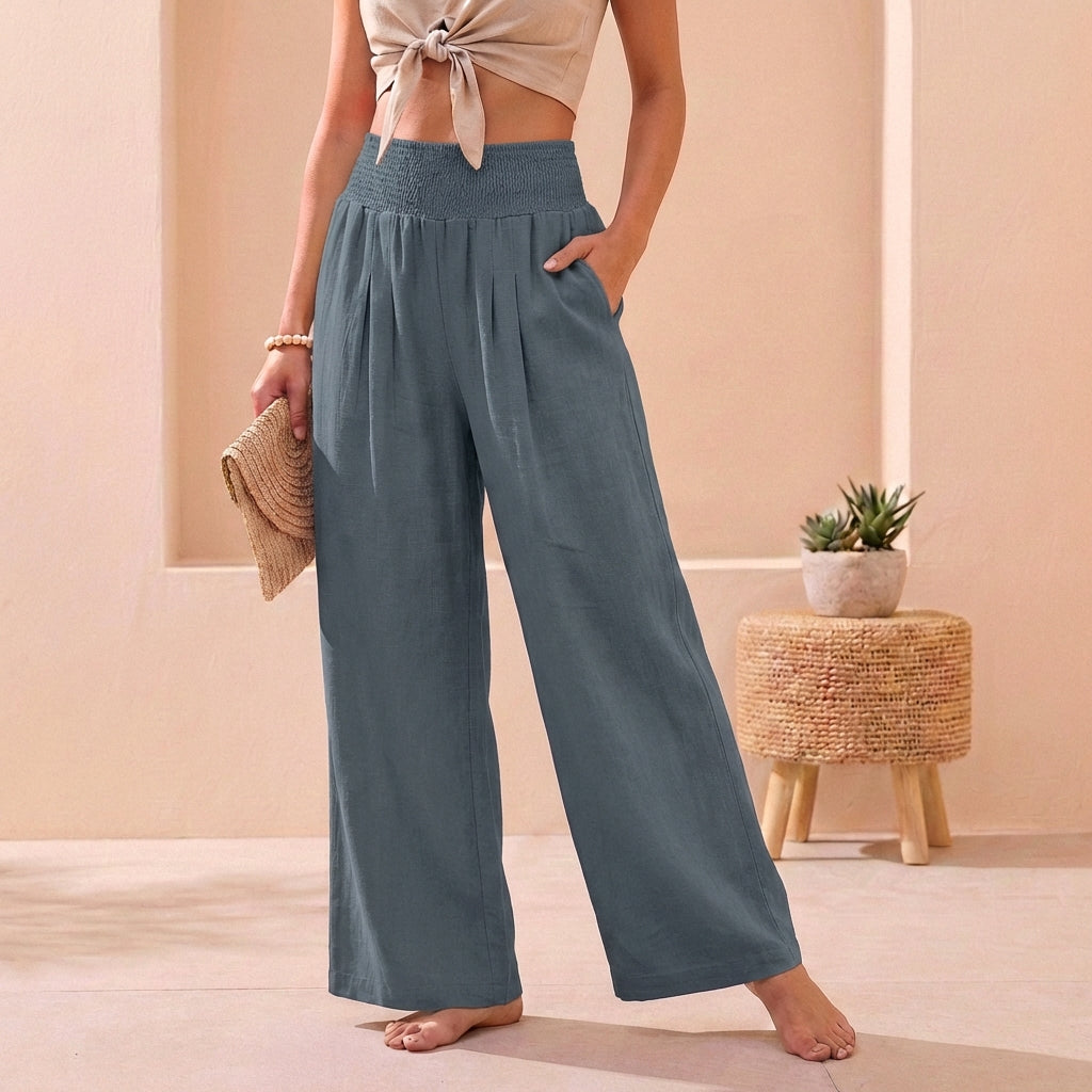 Alexandra Weite Bein Hose mit Gummizugbund – Fließend & Bequem