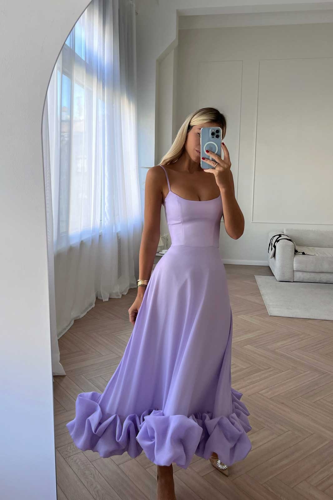 Heather ärmelloses ausgestelltes Midi-Ballkleid