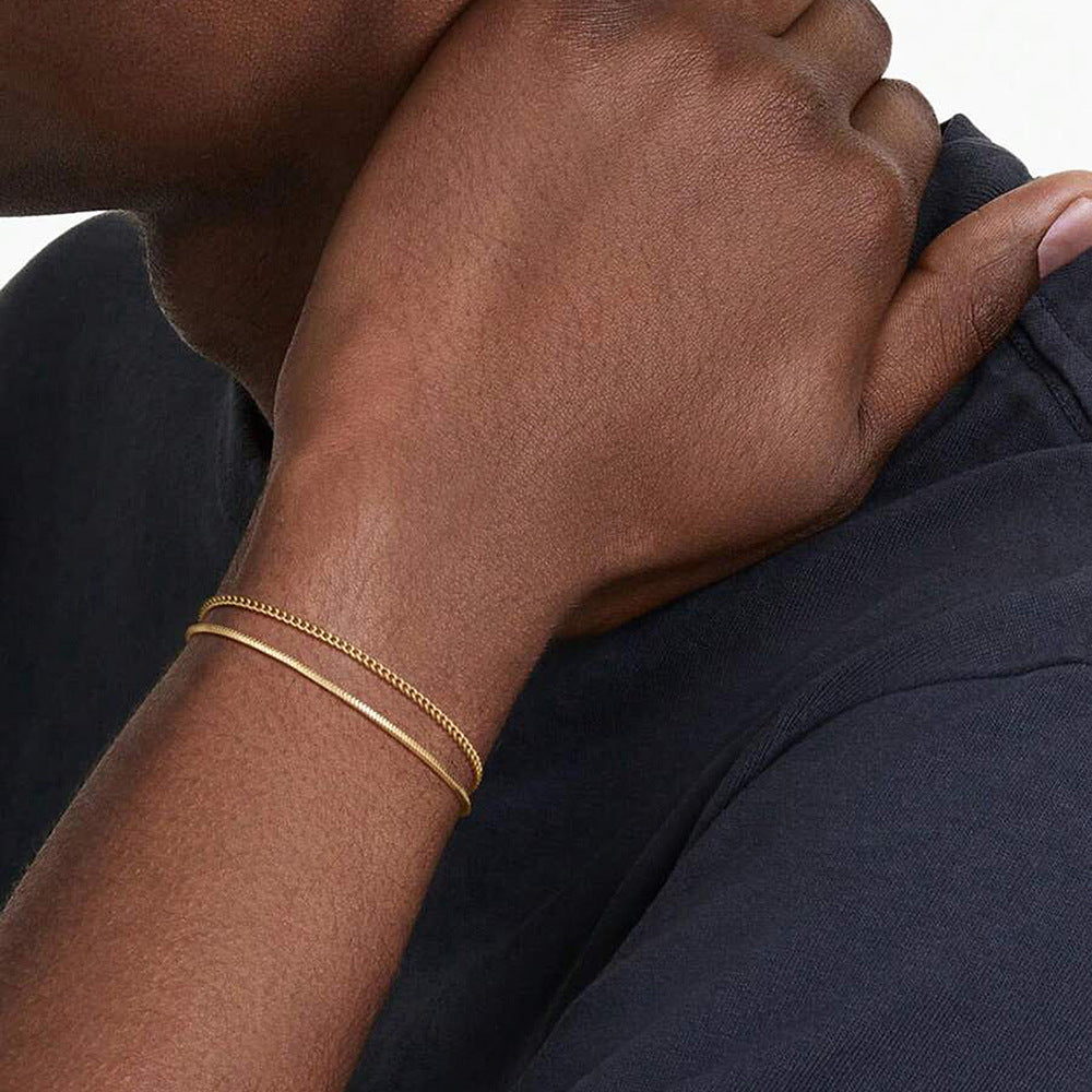 Herren Armband 2er Set aus Edelstahl