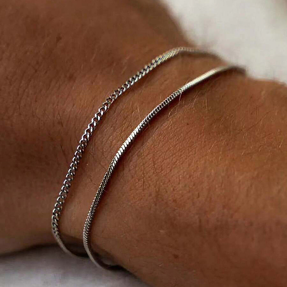 Herren Armband 2er Set aus Edelstahl
