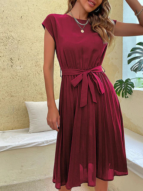 Sophie – Kurzärmeliges plissiertes lässiges Minikleid für den Sommer 2026