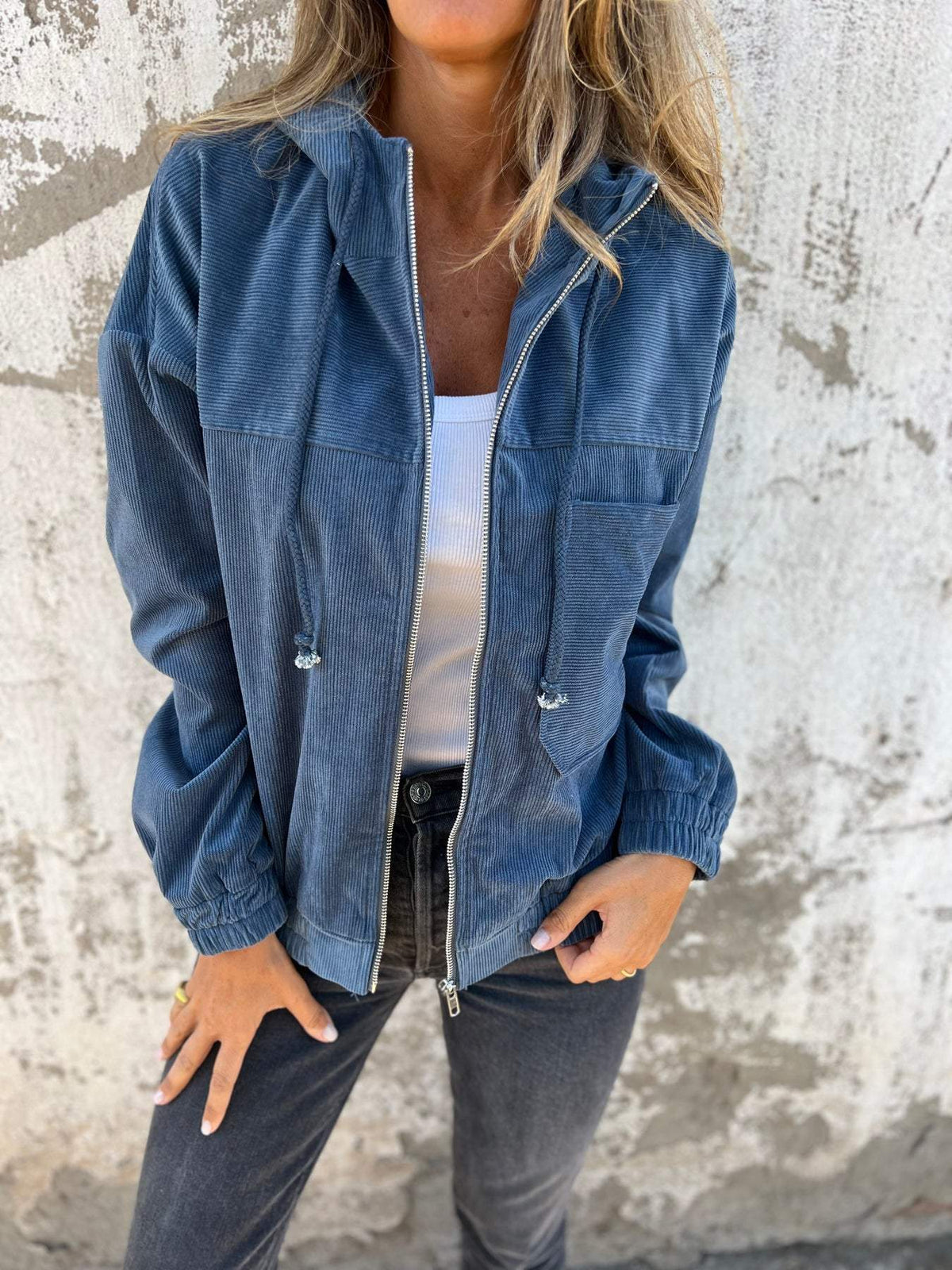 Jacke Damen mit Kapuze vielseitig tragbar