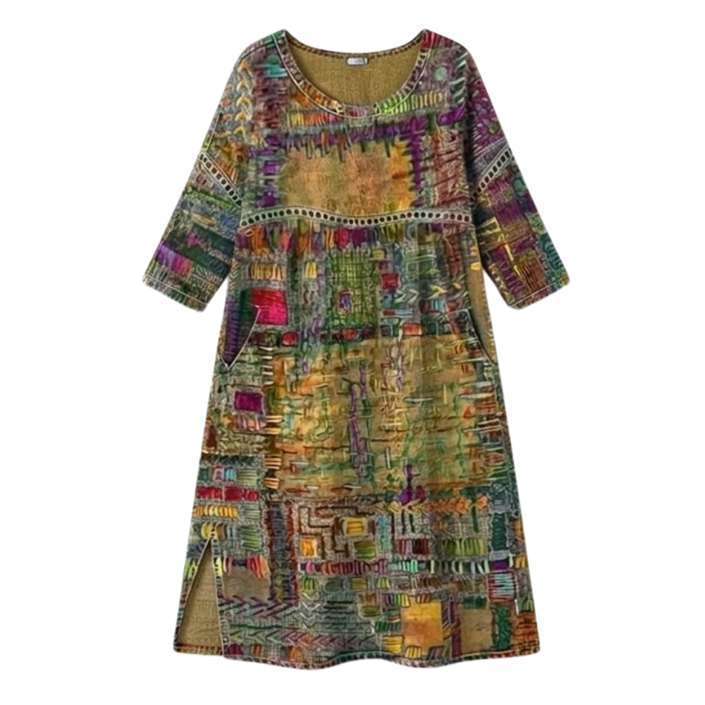 Damen Midi Kleid mit Taschen