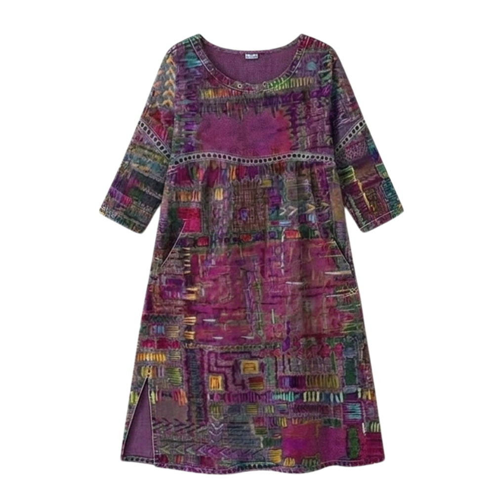 Damen Midi Kleid mit Taschen