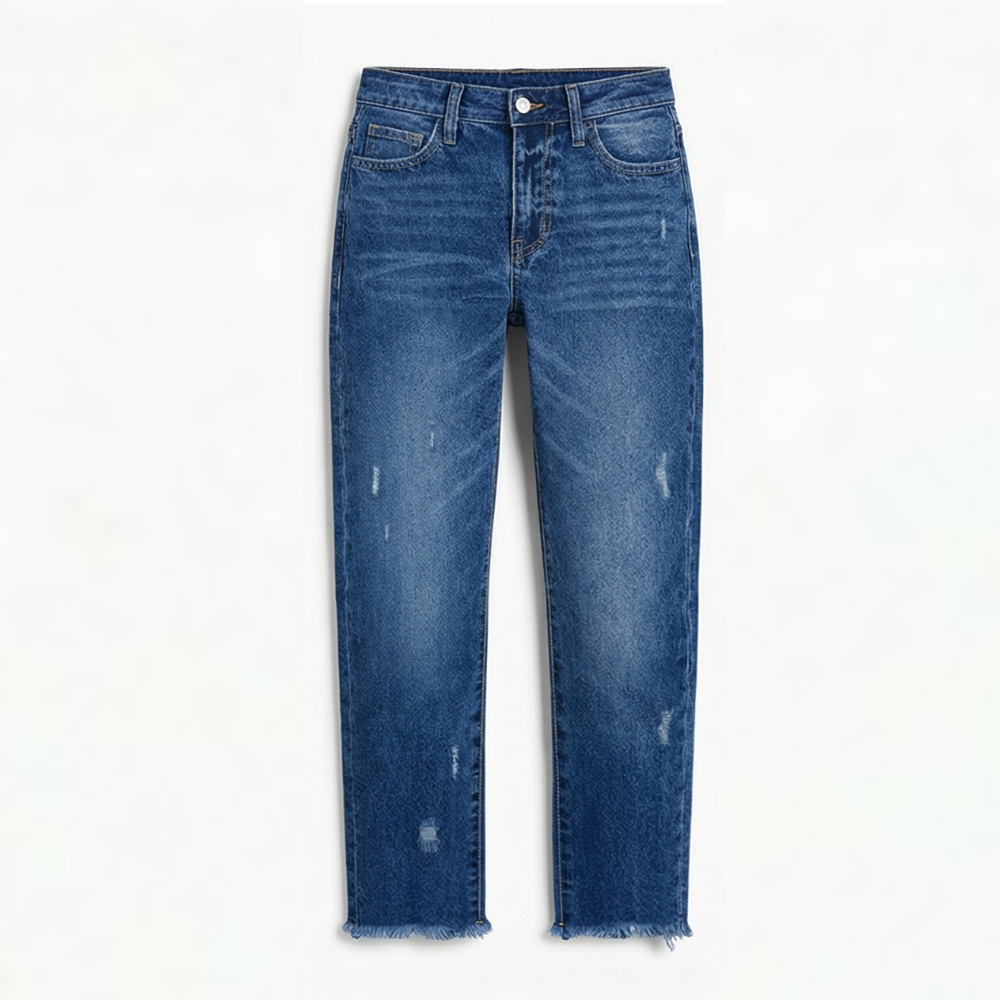 Damen Retro Fransen Jeans