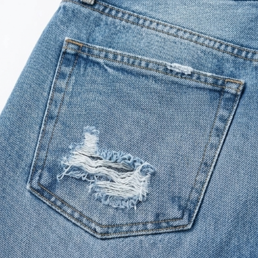 Damen Retro Fransen Jeans
