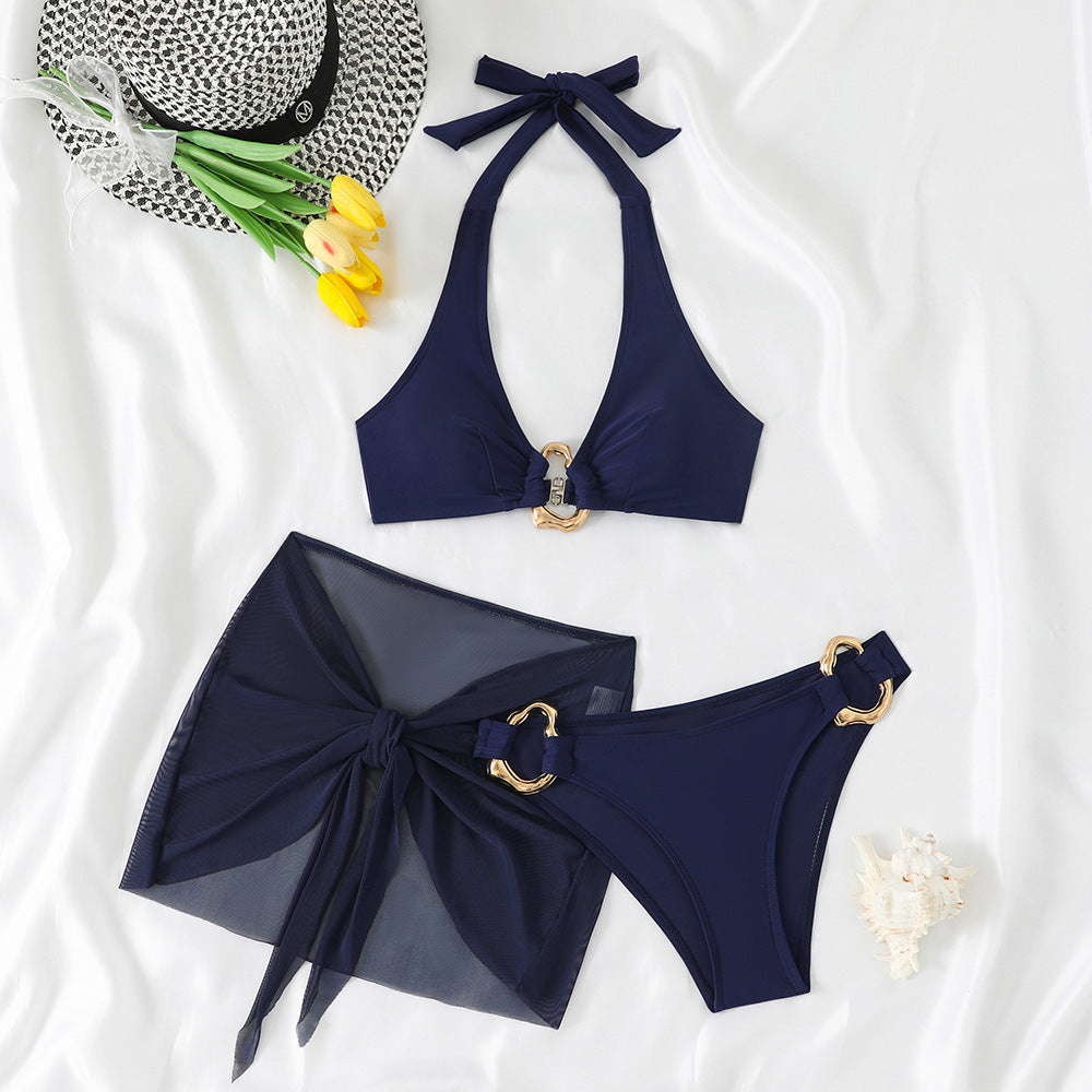 Damen Halter Bikini Set mit Sarong