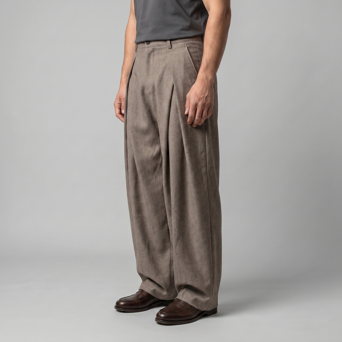 Herren Anzughose mit Bundfalten und weitem Bein