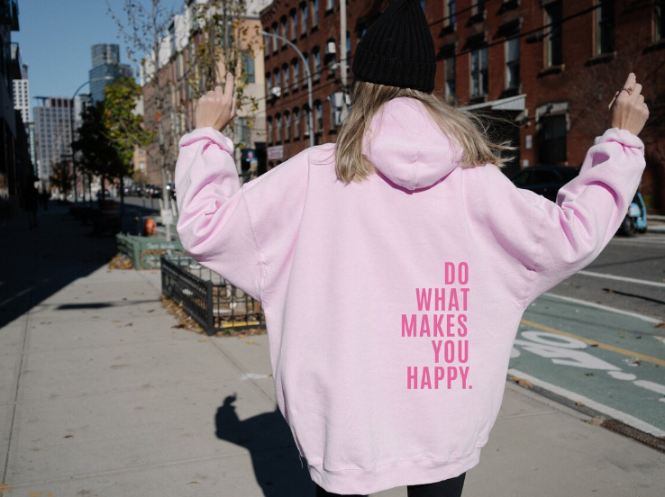 Damen Kapuzenpullover mit Buchstaben Design