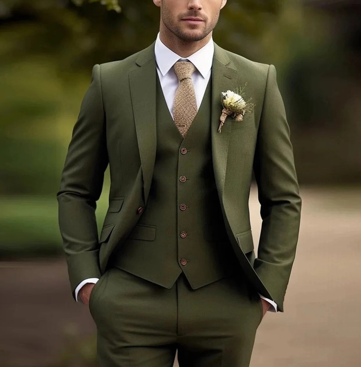 Herren Hochzeitsanzug dreiteilig mit Weste
