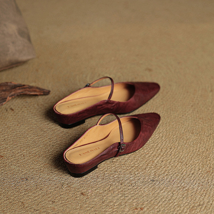 Damen Leder Mary Jane Mules