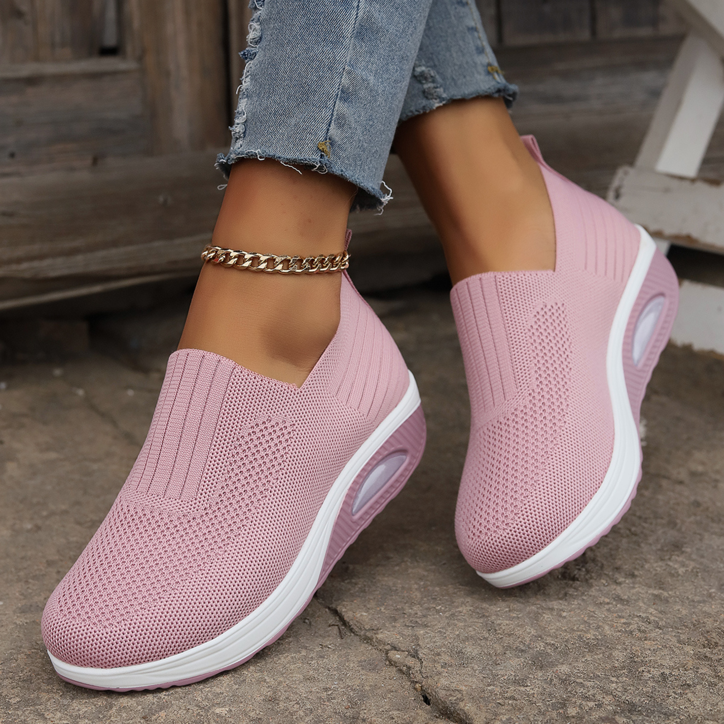 Damen Orthopädische Schuhe mit dämpfender Sohle und elastischem Einstieg
