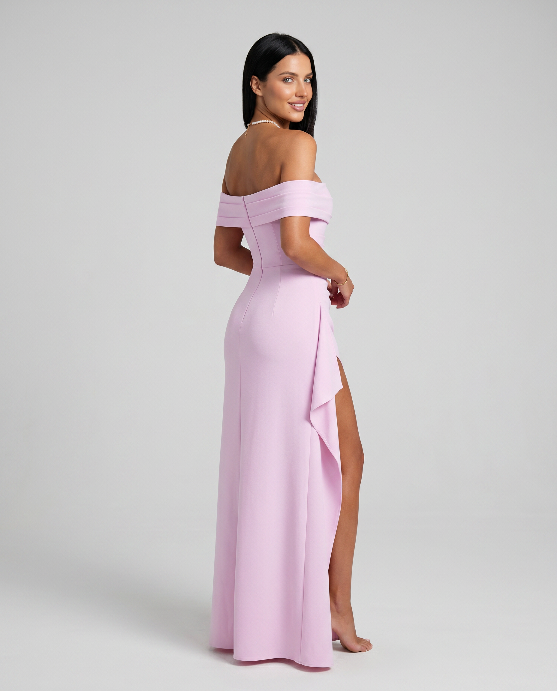 Damen Off Shoulder Maxikleid für elegante Abendmode