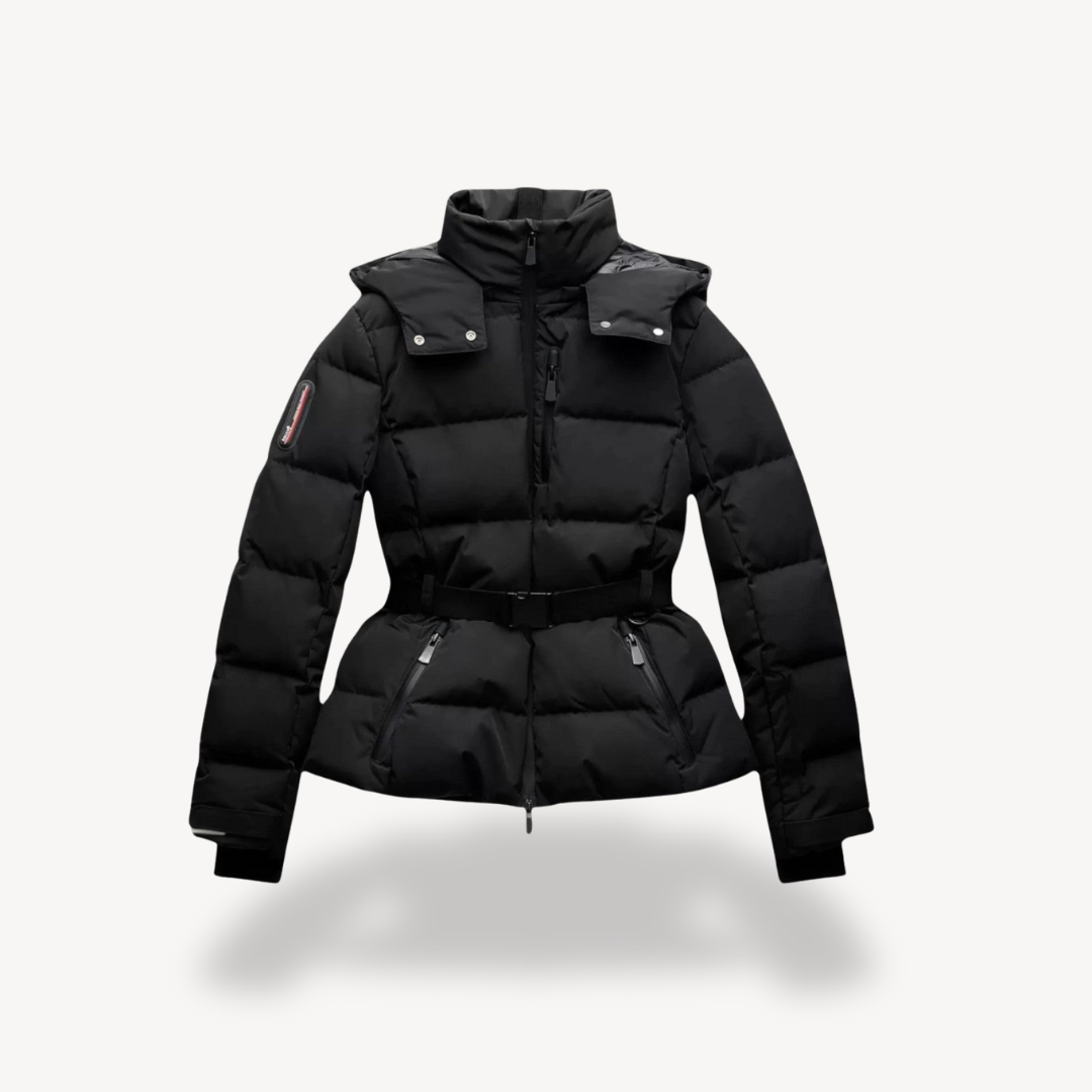 Damen Steppjacke mit Gürtel und Kapuze