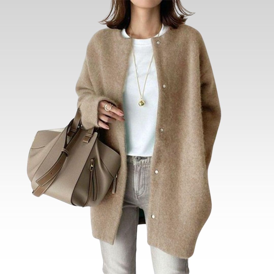 Strickjacke Damen Oversize mit Knopfleiste