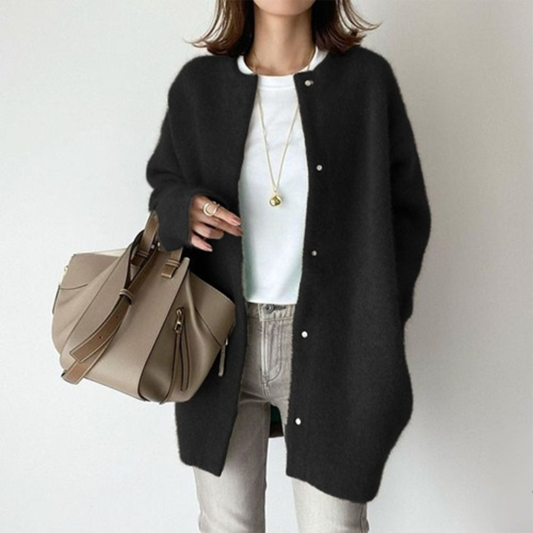 Strickjacke Damen Oversize mit Knopfleiste