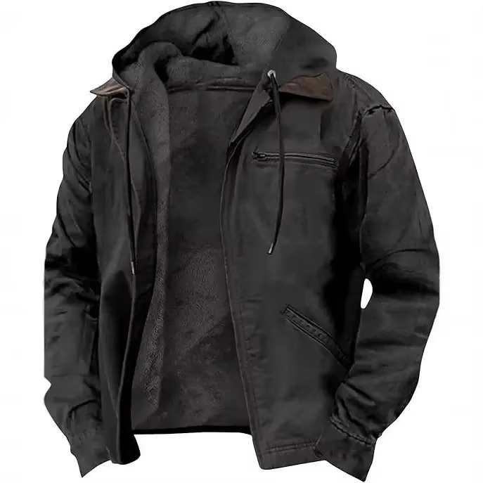 Herren gefütterte Arbeitsjacke mit Kapuze für den Winter