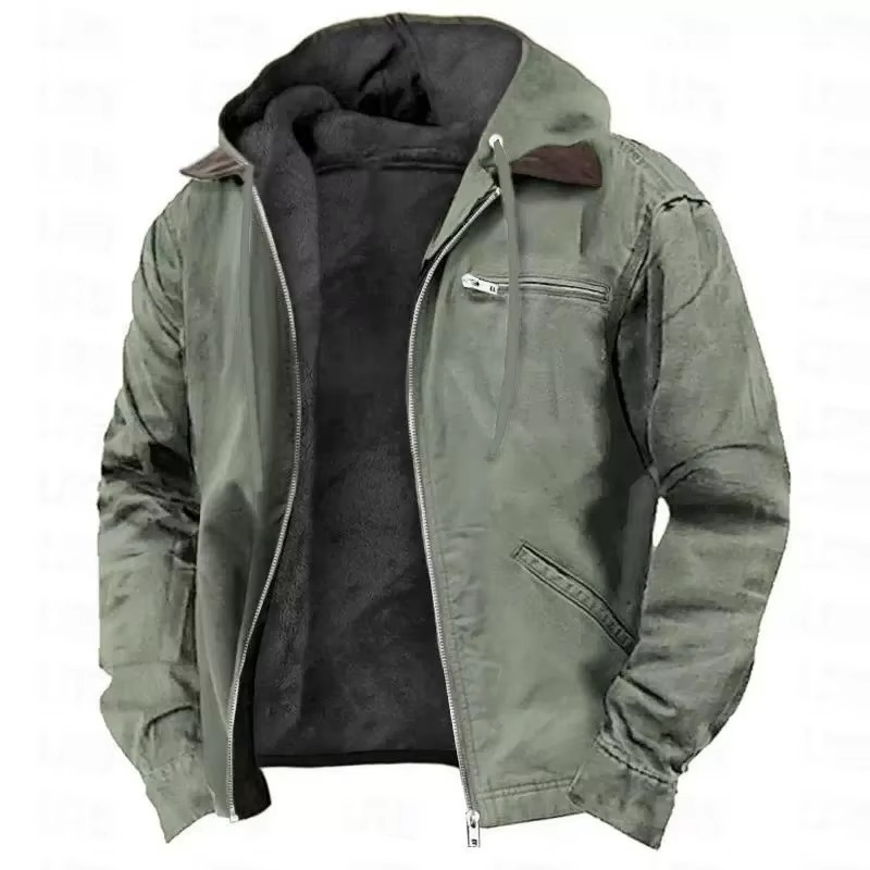 Herren gefütterte Arbeitsjacke mit Kapuze für den Winter