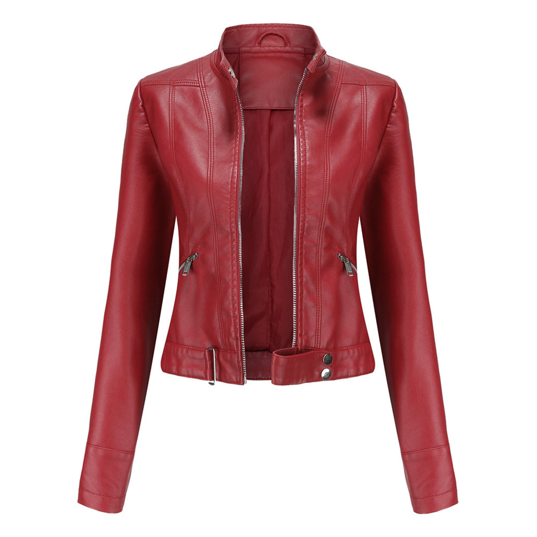 Damen Bikerjacke mit Stehkragen