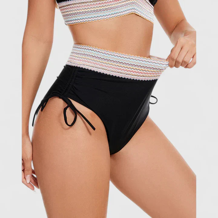 Damen hochgeschnittenes Bikini Set mit Bauchkontrolle