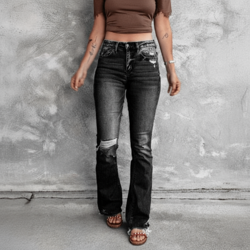 Damen Ripped High Waist Jeans