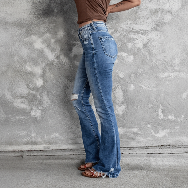 Damen Ripped High Waist Jeans