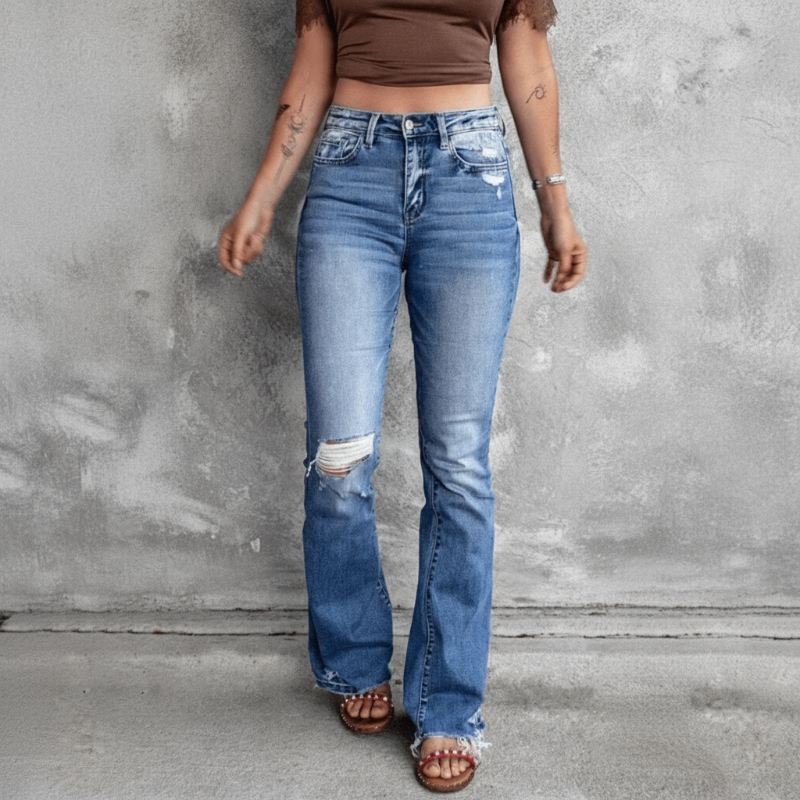Damen Ripped High Waist Jeans
