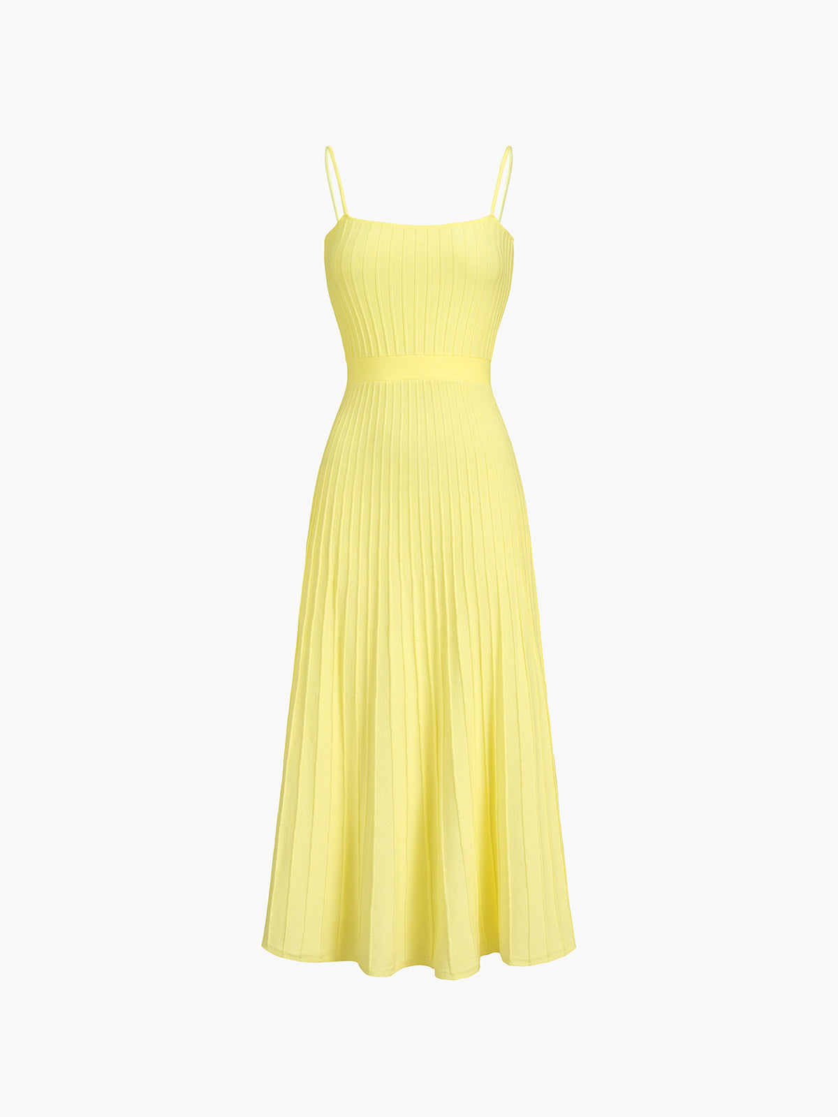 Damen ärmelloses Rippstrick Midikleid