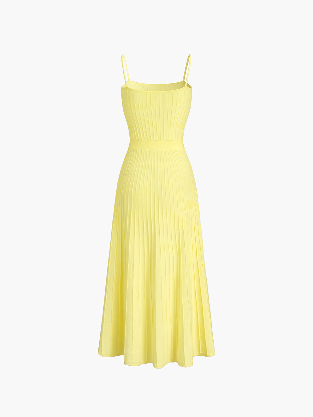 Damen ärmelloses Rippstrick Midikleid