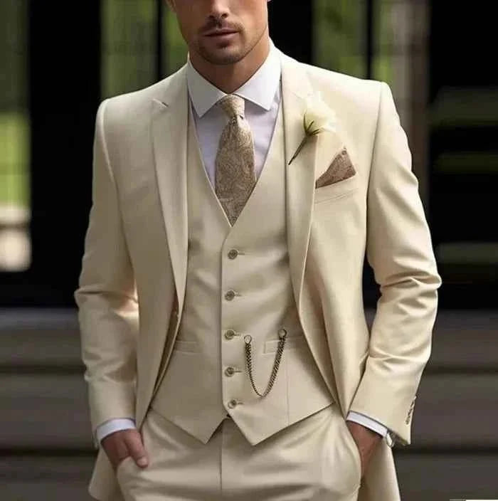 Herren Hochzeitsanzug dreiteilig mit Weste