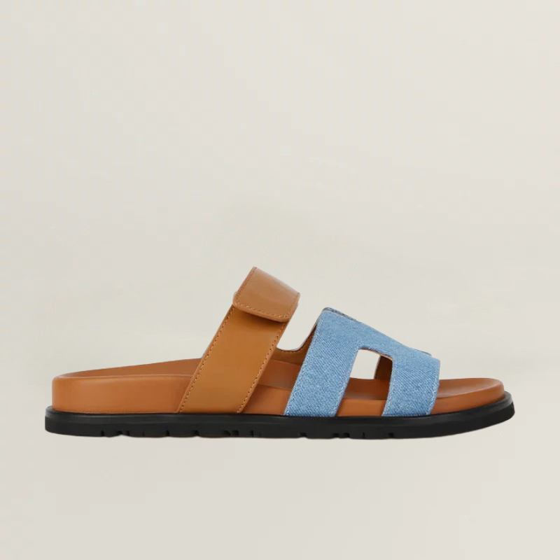 Irene Damen Sommer Sandalen mit verstellbaren Riemen Blau