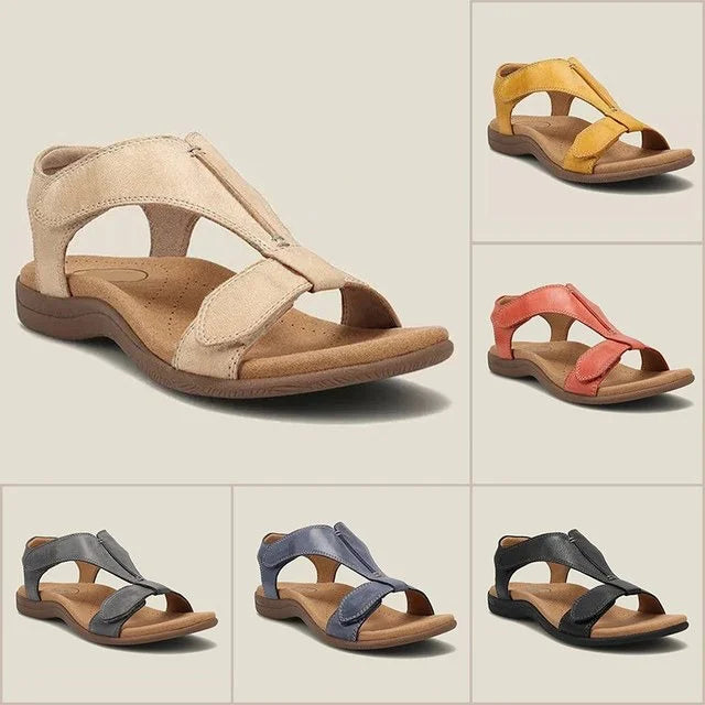 Damen Leder Sandalen mit Fußgewölbestütze für den Sommer