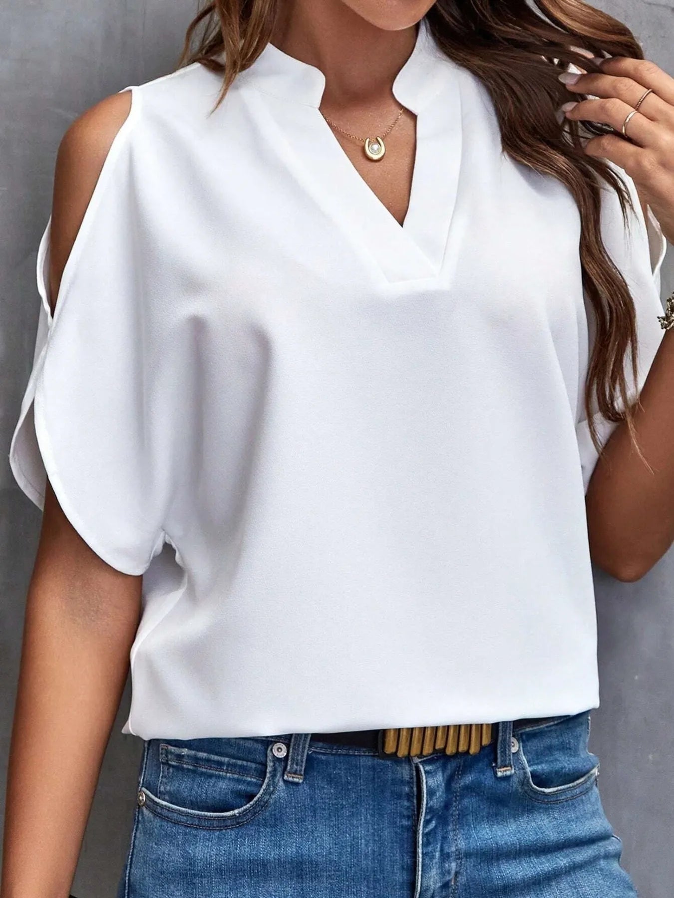 Schulterfreie Geschlitzte Bluse