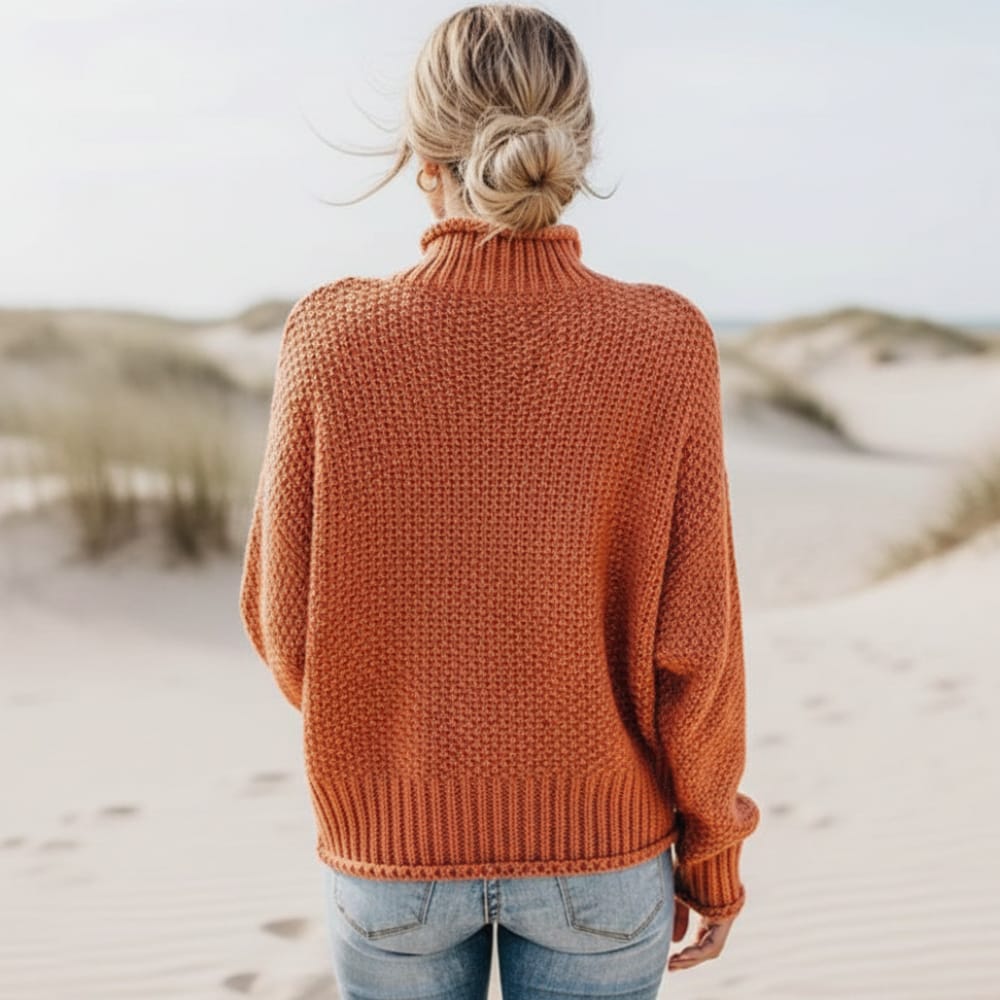 Damen Strickpullover mit Stehkragen