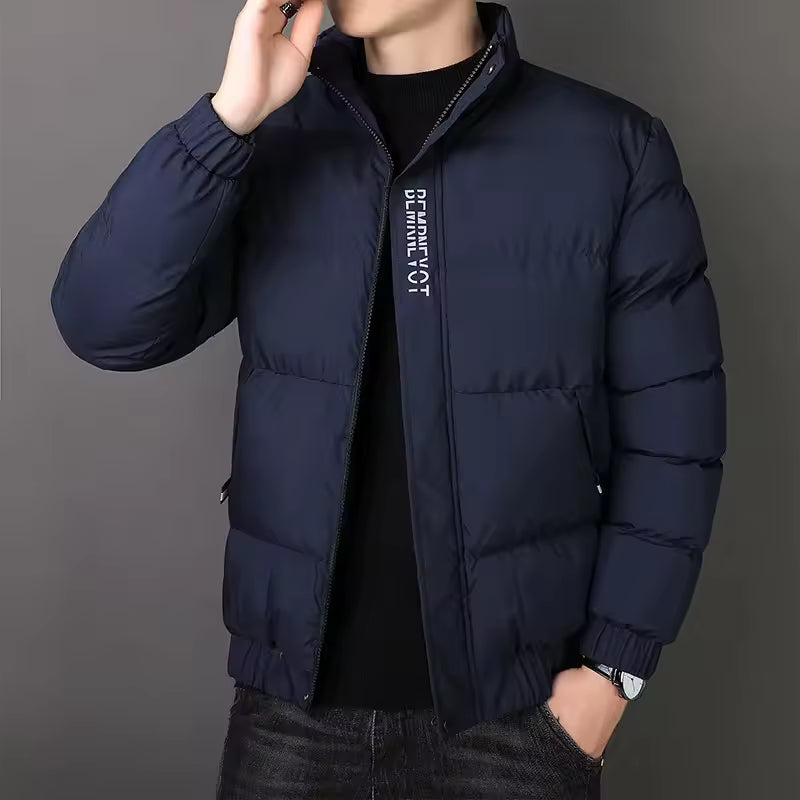 Herren Steppjacke mit Kragen warm und winddicht