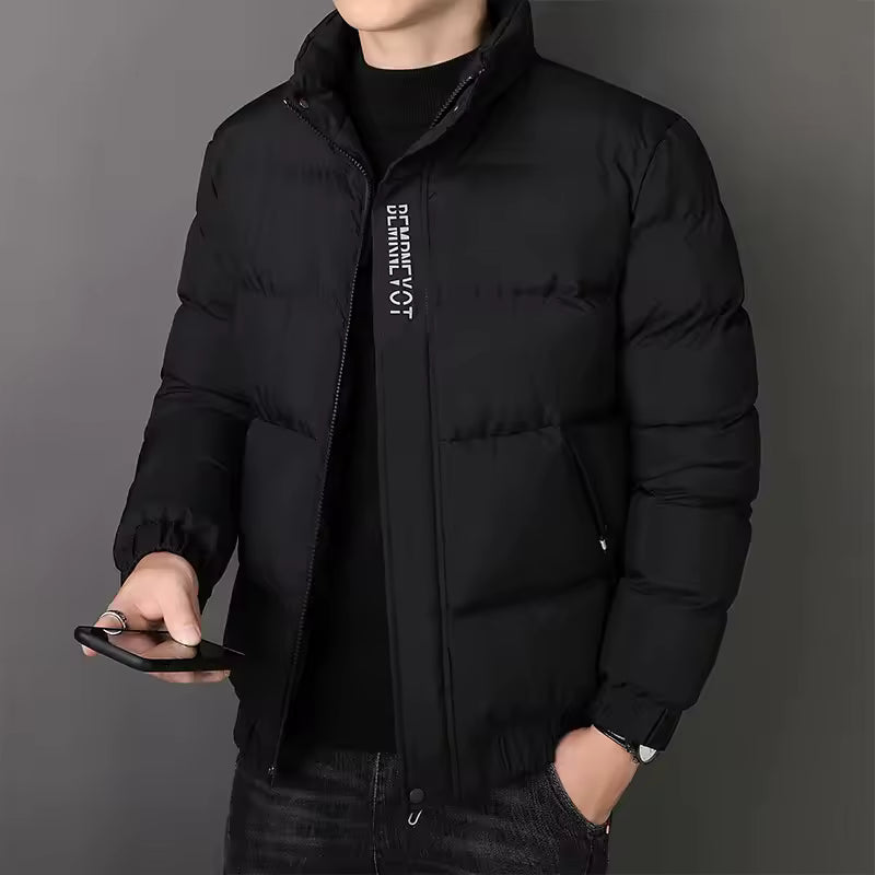 Herren Steppjacke mit Kragen warm und winddicht