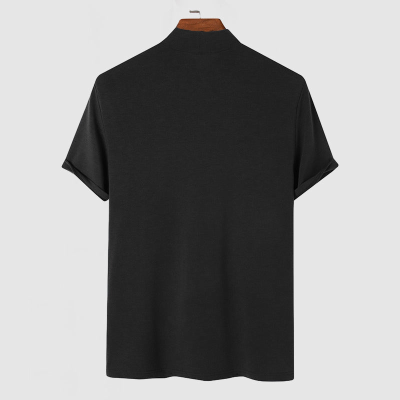 Herren T Shirt mit Stehkragen atmungsaktiv und bequem