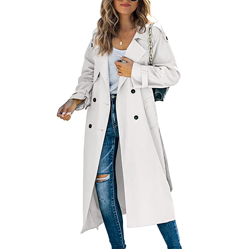 Damen langer Trenchcoat