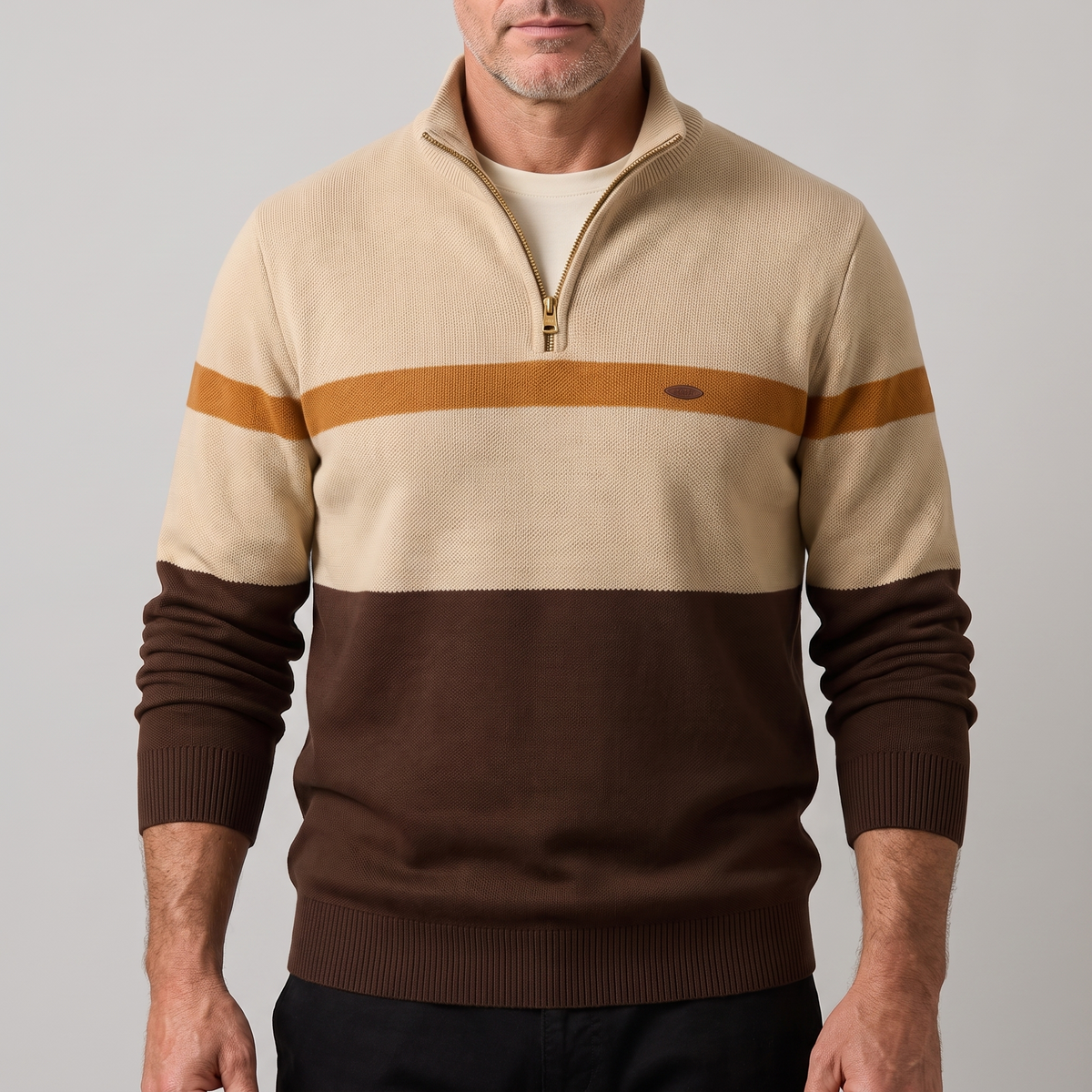Herren Pullover mit Viertelreißverschluss