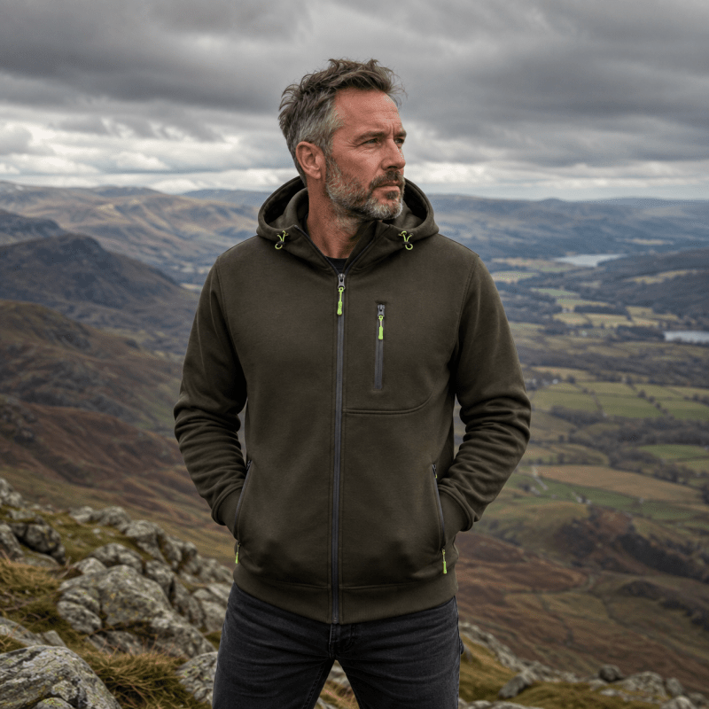 Herren Hoodie mit Reißverschluss und Kapuze