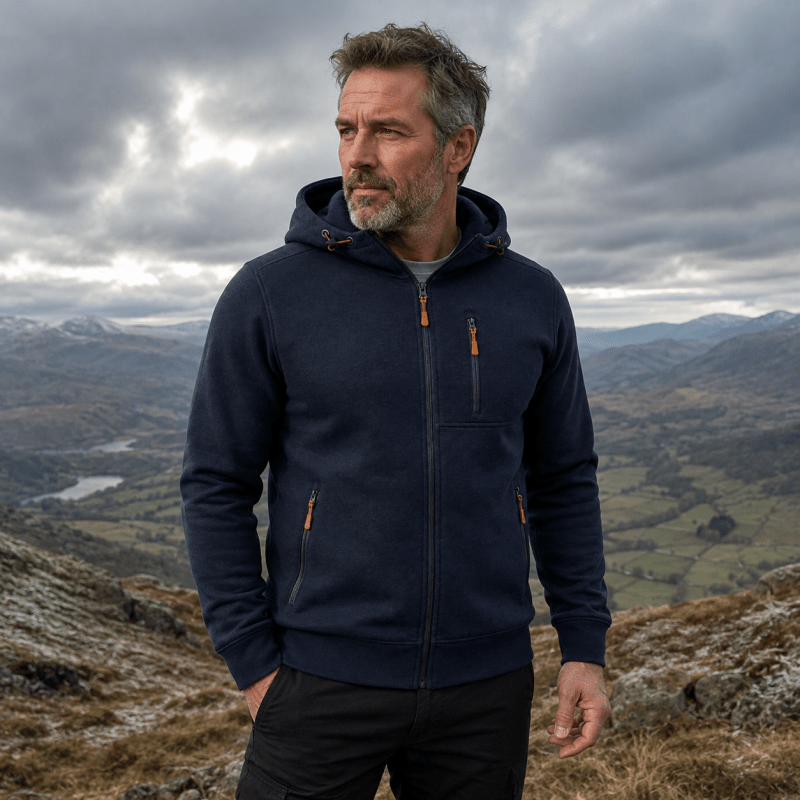 Herren Hoodie mit Reißverschluss und Kapuze