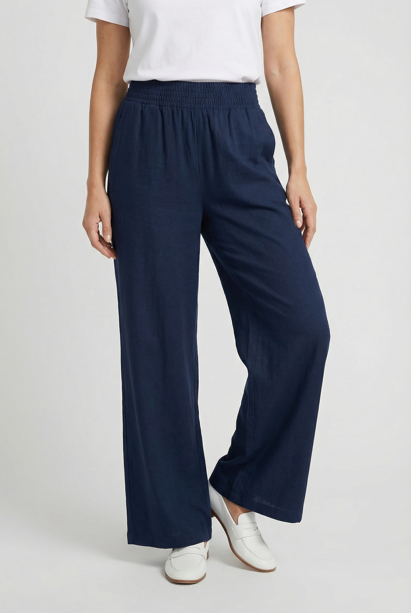 Damen Hoch taillierte Hose mit weitem Bein – Bequeme Passform