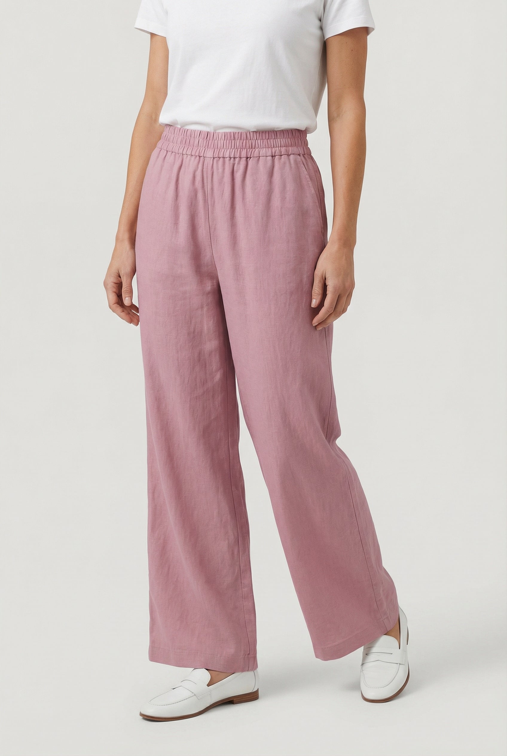 Damen Hoch taillierte Hose mit weitem Bein – Bequeme Passform