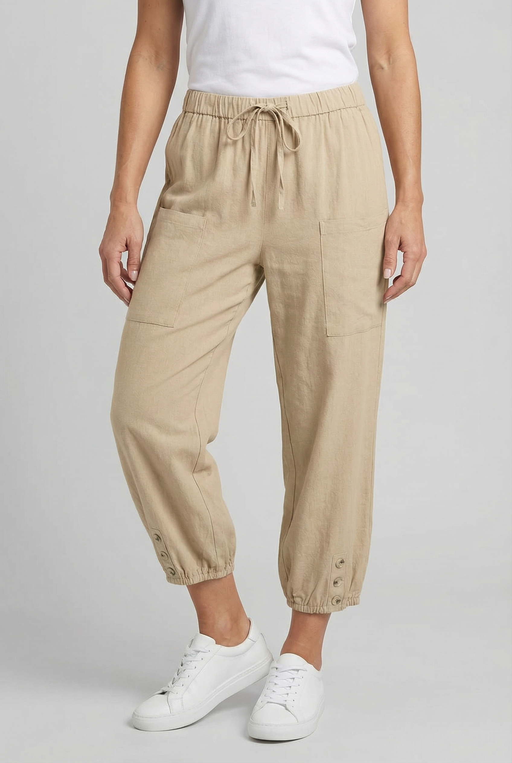 Damen Hoch taillierte Baumwollhose – Bequeme Passform für jeden Anlass