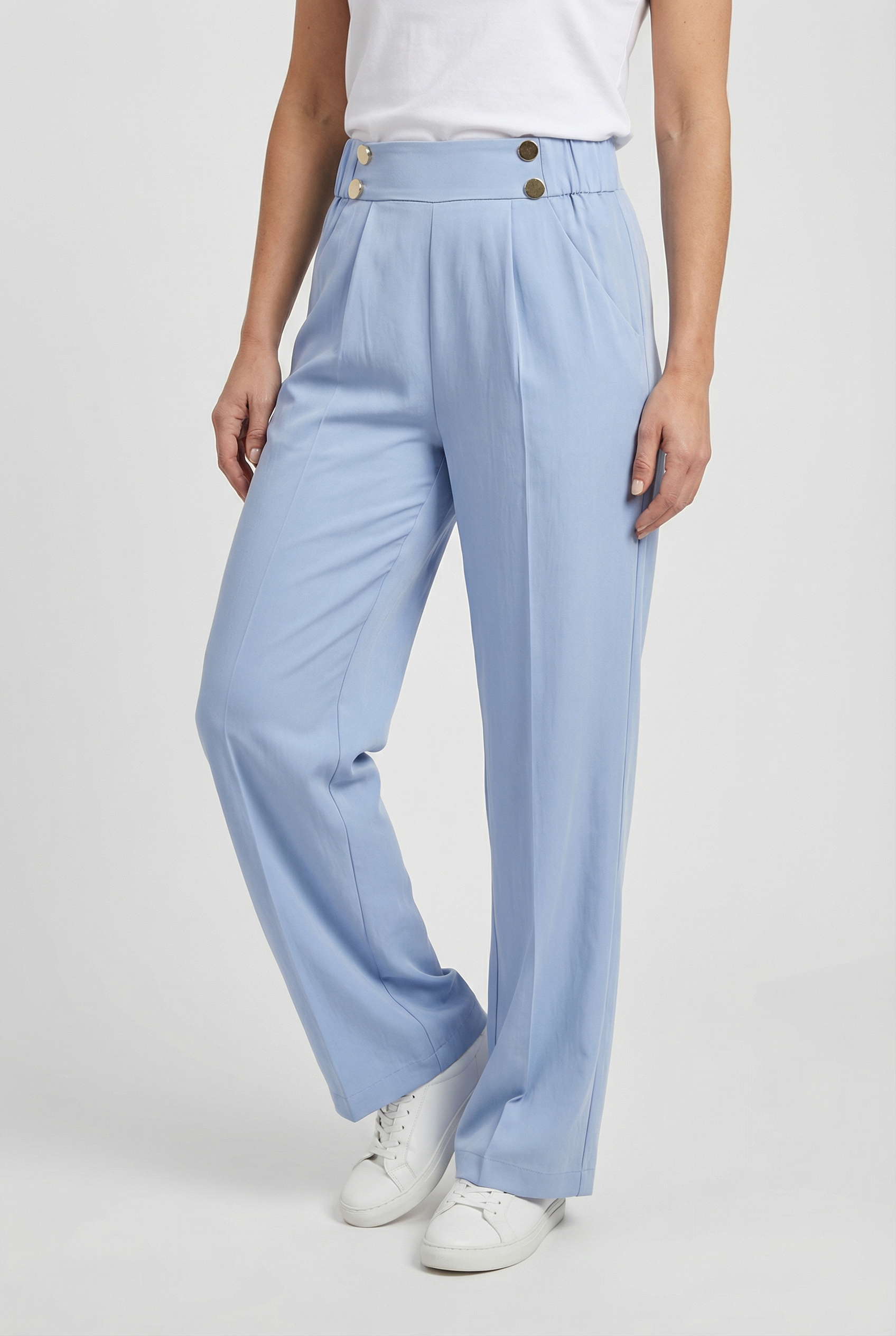Damen Hose mit weitem Bein – Gerader Schnitt aus Baumwoll-Polyester