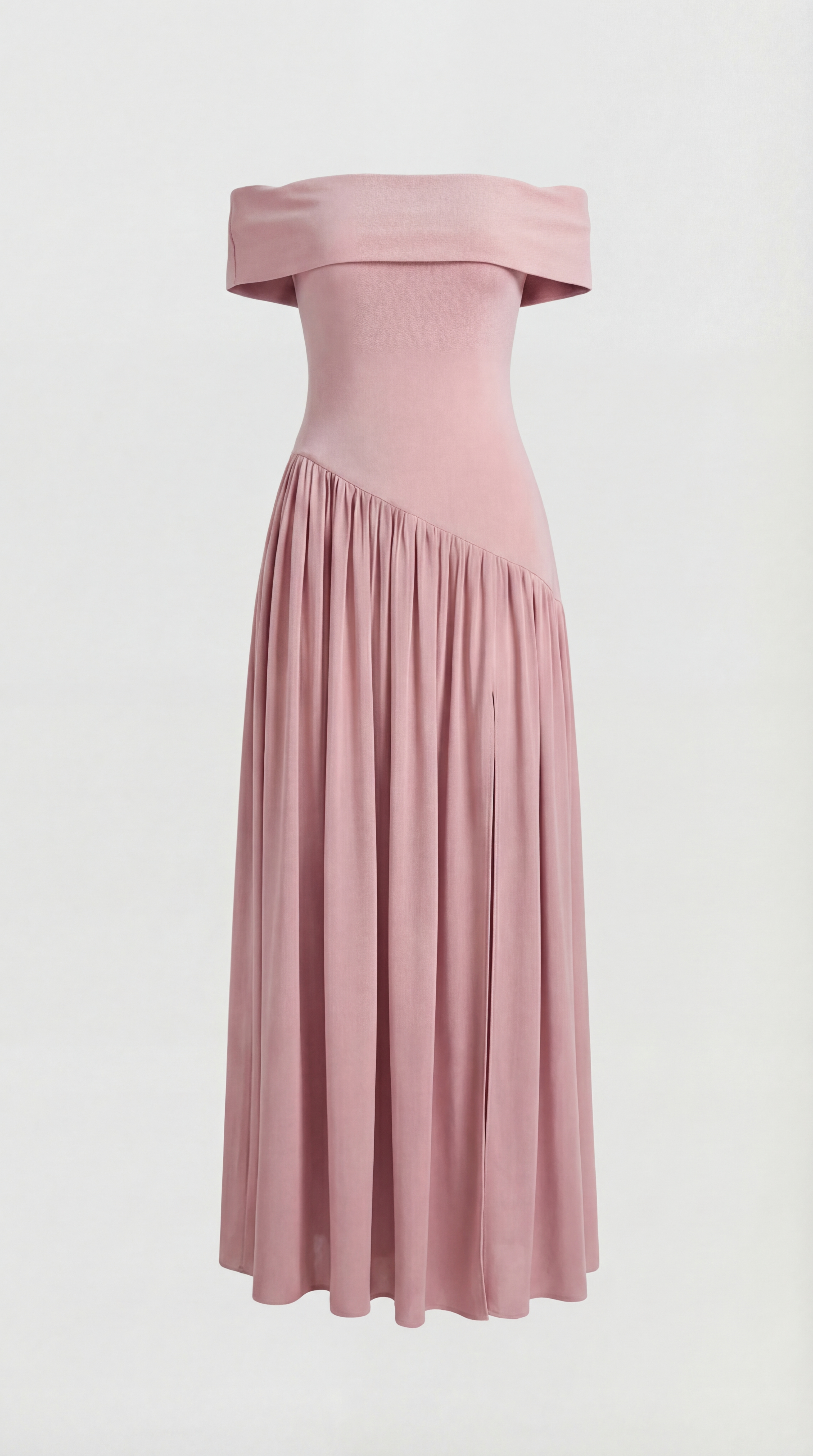 Damen trägerloses Kleid mit hohem Seitenschlitz