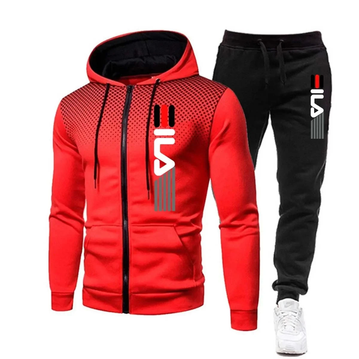 Herren Sport Trainingsanzug mit Kapuze für den Winter