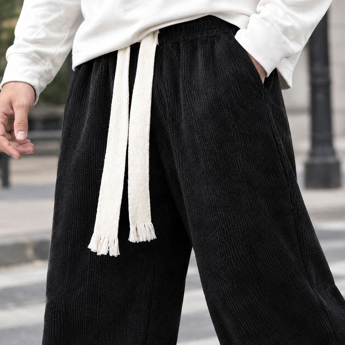 Herren Cordhose mit weitem Bein