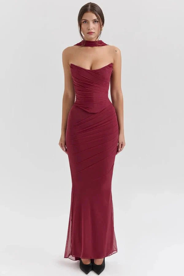 Hailey Ivory Champagne Toast Korsett-Top Trägerlos Satin Brautparty